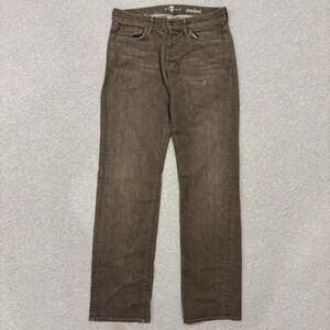 7 For All Mankind Standard Jeans Men's Size 31x33 (Fits32x33) Brown Denim USA